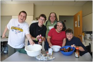 Independence, Inc. Peer Support Cooking Group Participants of the Peer Support Cooking group at Independence, Inc.